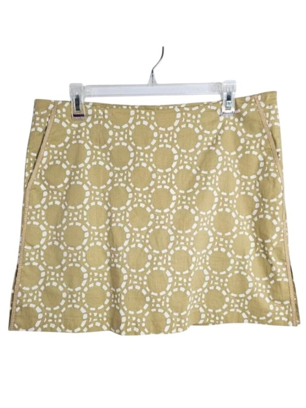 GOLFTINI Skort Skirt Shorts size 14 GOLD TAN WHITE Pickleball Tennis Golf Summer